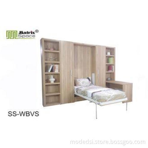 Kids Single MDF Panel Modern Wall Bed , fold up wall mounte
